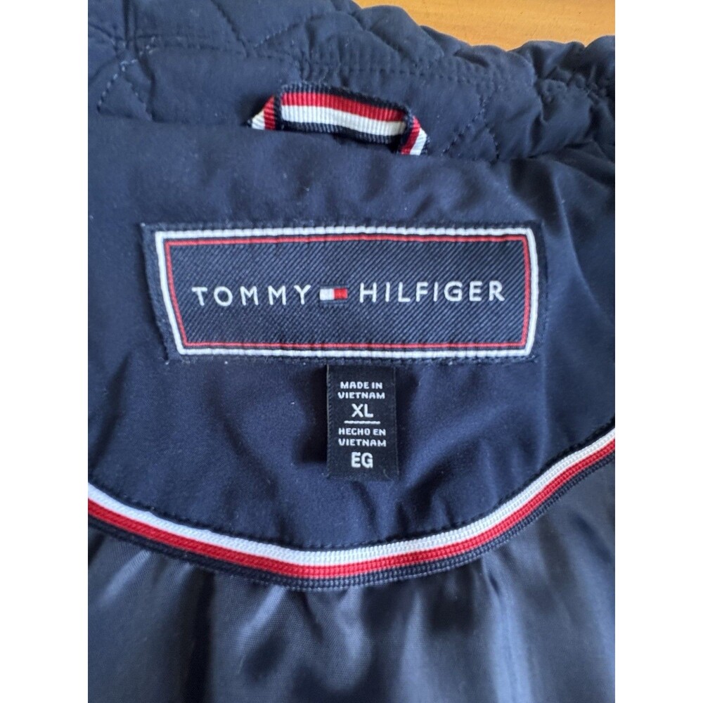 Tommy Hilfiger Quilted Jacket Women's XL Navy Blue Snap Front, Preppy - Picture 8 of 14